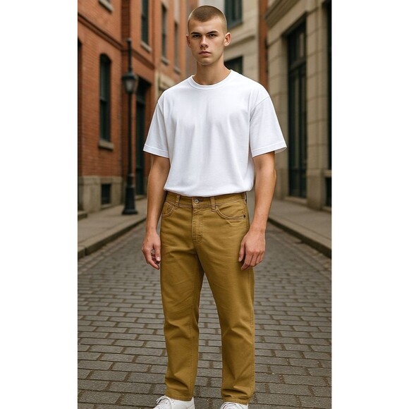 Peter Millar Pants 34 Straight Leg Cotton Blend‎ 5-Pocket Khaki Casual Preppy - Picture 1 of 13